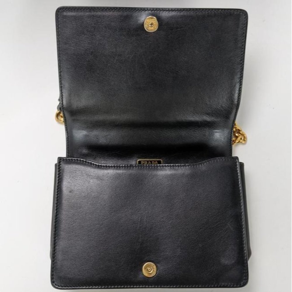 SOLD Prada Cahier City Saffiano Snake Animalier Black Leather Cross Body Bag - Picture 5 of 8